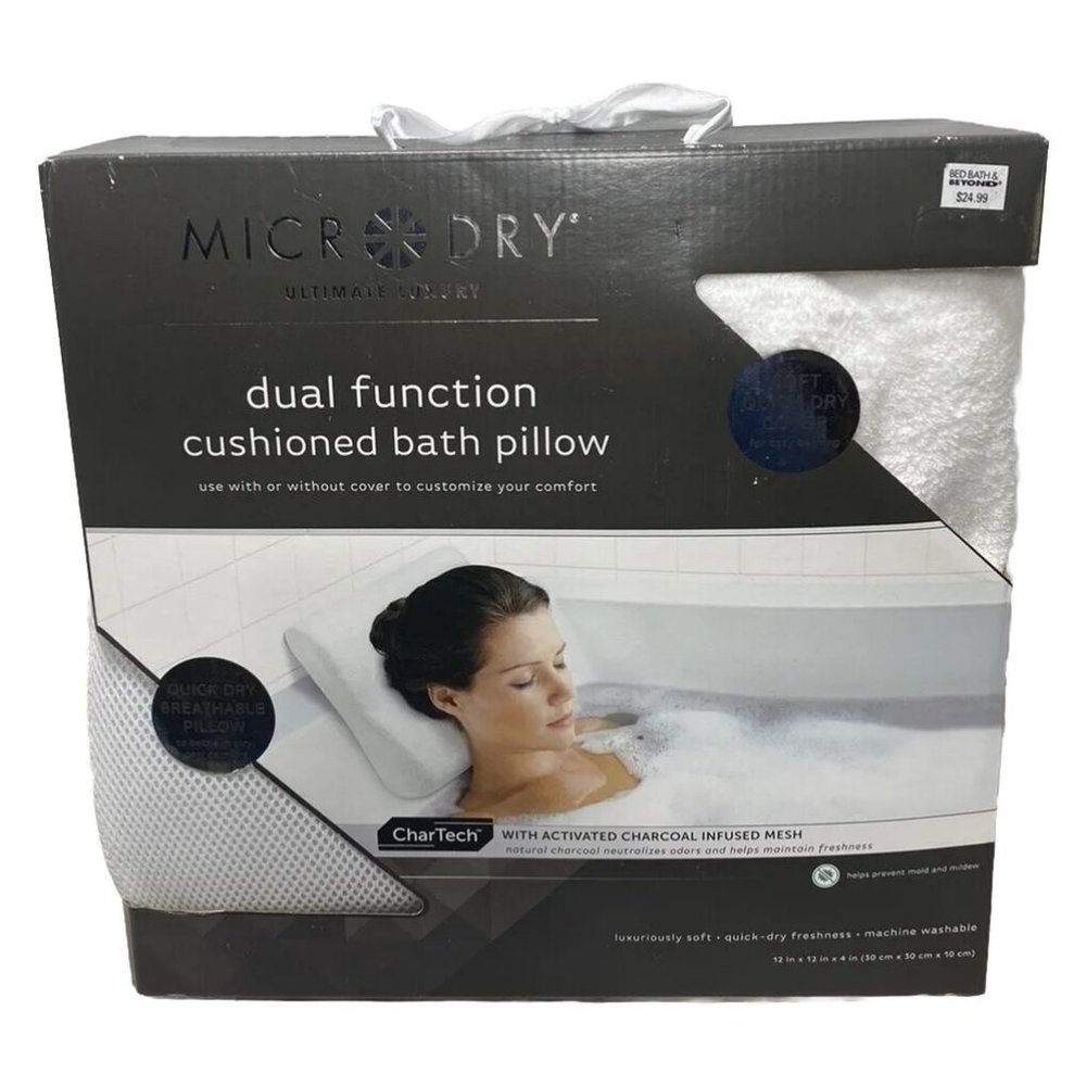 Brand New BED BATH & BEYOND Spa Bath Neck Pillow Cushion Head Rest